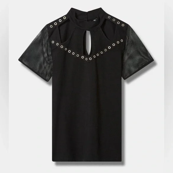 Torrid Black Mesh Eyelet Bodysuit - Picture 5 of 5